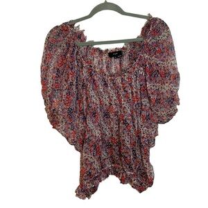 Et Vous Paris Floral Silk Sheer Blouse